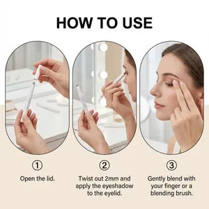 Detaillierte Anleitung zum Auftragen des glatten zephoco Creme-Lidschattenstifts.