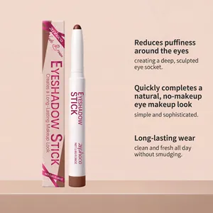 Λεπτομερής προβολή της σκιάς ματιών Zephoco Nude Brown με συσκευασία και οφέλη