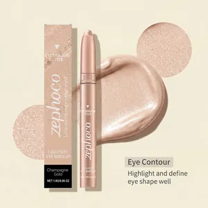 Zephoco Lidschattenstift in Champagner-Gold mit Details zur cremigen Texturprobe