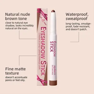 Λεπτομέρεια του Zephoco Nude Brown στικ σκιάς ματιών με ματ υφή και τη συσκευασία