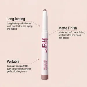 Matte pink brown eyeshadow stick by Zephoco, detailed view of the sleek pen design.