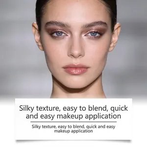 Close-up of pink brown eyeshadow stick application for a silky matte natural look
