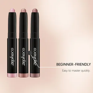 Set de tres sombras de ojos en crema Zephoco con tonos versátiles para principiantes
