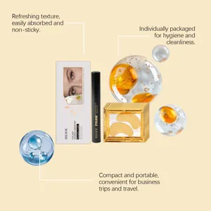 Detailansicht des EELHOE Wimpernserum-Sets inklusive Augenpads und Serumpflege.