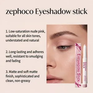Detail des zephoco nude-pink matten Lidschattenstifts mit Augen-Make-up-Effekt-Anzeige