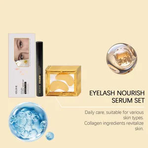 Detailansicht des EELHOE Wimpernserum-Sets inklusive 4 ml Serum und 5 Paar Augenmasken.