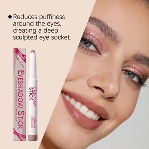 Long-lasting pinkish brown eyeshadow stick with fine matte texture for natural makeup