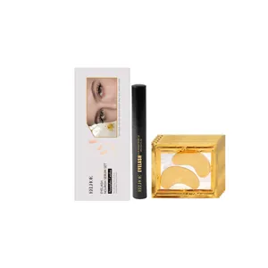 EELHOE Wimpern-Pflegeserum-Set mit 4 ml Essenz und 5 Paar goldenen Augenmasken-Pads