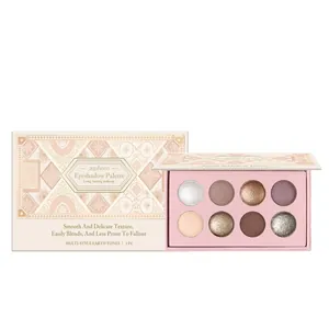 zephoco 8-color eyeshadow palette featuring long-lasting earth tones and glitter finishes