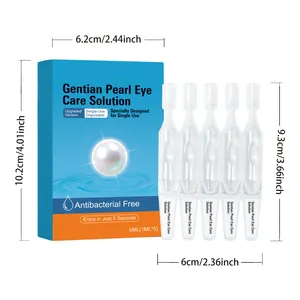 Dimensiones detalladas de la solución ocular Gentian Pearl 5ml ampollas mono-uso