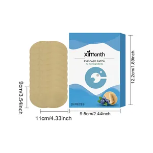 Set de parches hidratantes para los ojos XIMONTH con dimensiones de su empaquetado