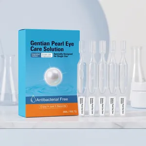Detalle de la solución para el cuidado ocular con 5 viales individuales de un solo uso