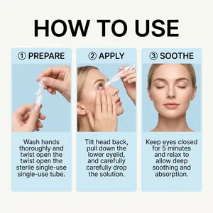 Guía de aplicación profesional para solución ocular estéril hidratante monodose
