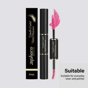 Zephoco double ended pink tinted mascara for stage makeup with product packaging box