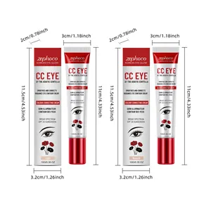 Dimensiones del envase y tubo de crema Zephoco CC Eye para tonos Light y Natural