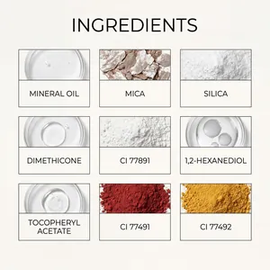 Detailed ingredient list for zephoco shimmer eyeshadow stick featuring mineral oil and mica
