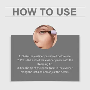 Step-by-step usage guide for double-ended eyeliner stamp pen application