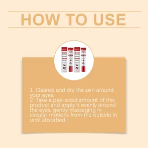 Instrucciones de uso paso a paso para la crema Zephoco CC Eye con ilustración