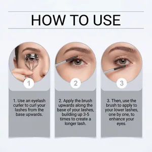 Detailed step-by-step usage guide for waterproof curling mascara and eyelash curler tool