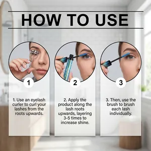 Detaillierte Schritt-für-Schritt-Anleitung für die blaue Glitzer-Mascara für Schwung.