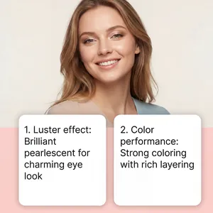 Close-up of a model wearing pearlescent orange-brown eyeshadow stick for a charming look