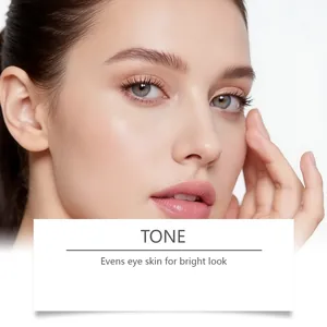 Primer plano de la zona de los ojos que muestra el efecto iluminador de la CC cream.