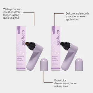 Detail view of Zephoco waterproof eyeliner stamp pen highlighting smooth application
