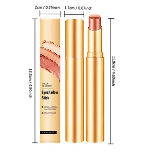 Detaillierte Größenführung für diesen schimmernden orange-braunen Lidschatten-Stift.