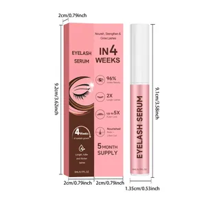 Nährendes Wimpernserum mit vollständigen Abmessungen und Details zur Verpackung