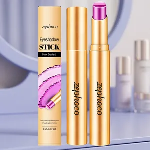 Zephoco Sombra de Ojos en Barra Multicolore de Larga Duración Pasta Sedosa Brillante Degradado Púrpura Galaxia Impermeable Maquillaje