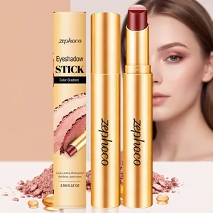 Zephoco Mehrfarbiger Langanhaltender Lidschattenstift Schimmer Roségold Farbverlauf Wasserfester Lidschatten Pen Damen Makeup