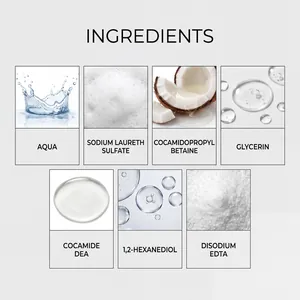 Liste détaillée des ingrédients de la mousse nettoyante pour cils avec Aqua et Glycérine