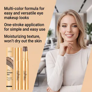 Shimmering gradient eyeshadow stick in golden brown for long-lasting daily makeup.