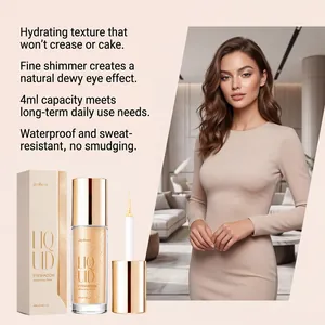 Champagne gold shimmer liquid eyeshadow with hydrating texture and dewy eye effect