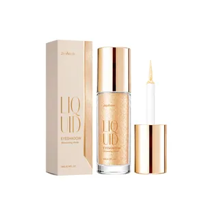 Zephoco champagne gold shimmer liquid eyeshadow with packaging and applicator