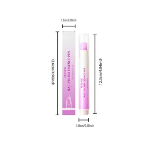 Detailed size guide showing dimensions of EELHOE nail essence pen and its packaging box