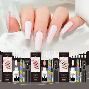 EELHOPE Kristall Verlängerung Nagelset Mit Poly Gel Lösung Pinsel Feile Und Nageltips Für DIY Professionelle Maniküre Heimstudio