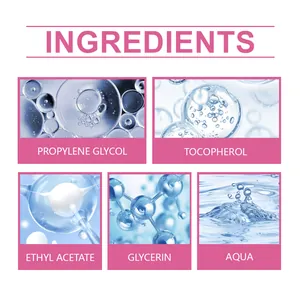 Key ingredients of gentle nail gel remover including glycerin and tocopherol extract