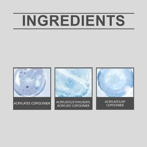 Gedetailleerd overzicht van hoofdingrediënten waaronder acrylaatcopolymeren voor nagels