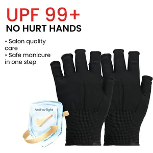 Professional UV protection manicure gloves UPF 99+ for skin safety under nail lamps