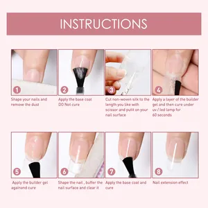 Instrucciones detalladas paso a paso para la aplicación profesional del kit de extensión de uñas