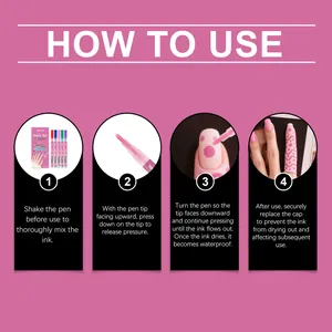 Instrucciones paso a paso sobre cómo usar el juego de rotuladores para nail art profesional