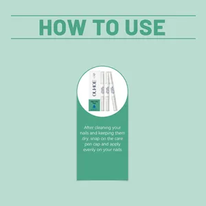 Instructional guide for OUHOE nail care pen set application on clean dry nails