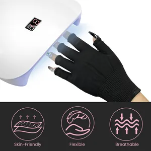 Detail showing breathable and skin-friendly features of UV protection manicure gloves