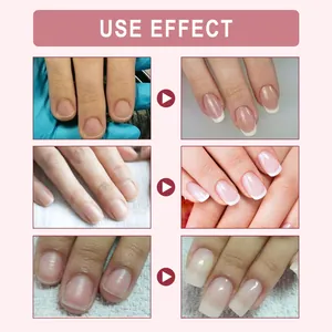 Comparación antes y después del set de extensión de uñas de fibra para look natural