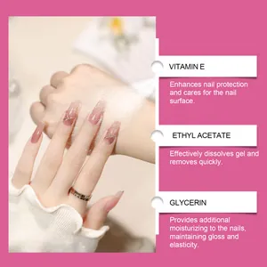 Professional nail gel remover spray enriched with Vitamin E and Glycerin for nail care