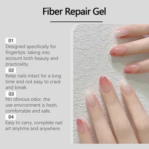 Kenmerken van vezelreparatiegel voor nagels met natuurlijk roze kleurverloop