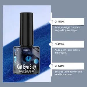 Detailed view of EELHOE blue cat eye magnetic gel polish ingredients and specs