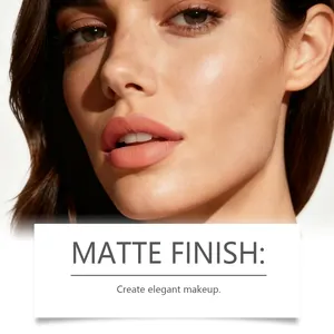 Nahaufnahme von mattem Peel-off-Lipgloss für ein elegantes Nude-Finish auf den Lippen