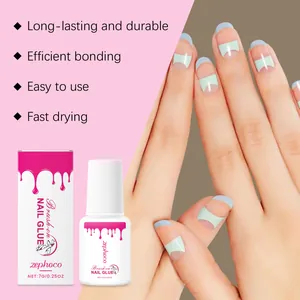 Professionele ZEPHOCO nagellijm met kwastje voor duurzame en sterke kunstnagels